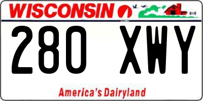 WI license plate 280XWY