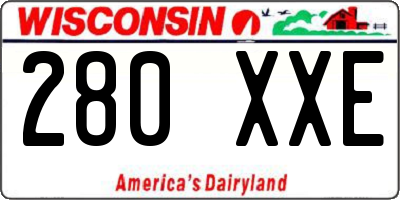 WI license plate 280XXE