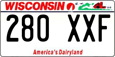 WI license plate 280XXF