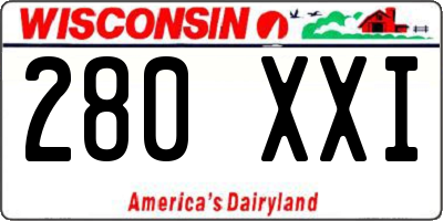 WI license plate 280XXI