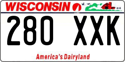 WI license plate 280XXK