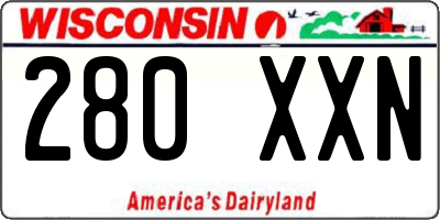 WI license plate 280XXN