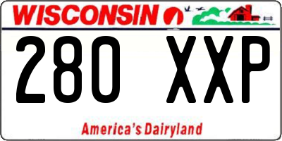 WI license plate 280XXP