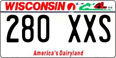 WI license plate 280XXS