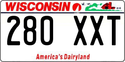 WI license plate 280XXT