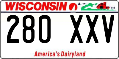 WI license plate 280XXV