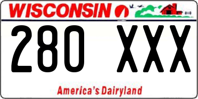 WI license plate 280XXX