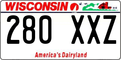 WI license plate 280XXZ