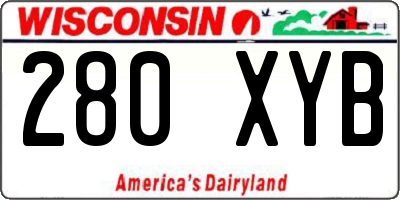 WI license plate 280XYB
