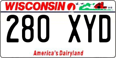 WI license plate 280XYD
