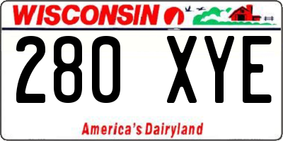 WI license plate 280XYE