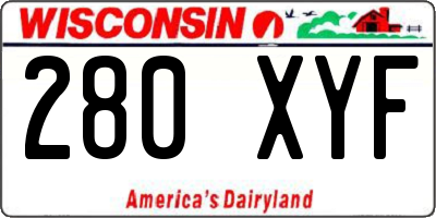 WI license plate 280XYF