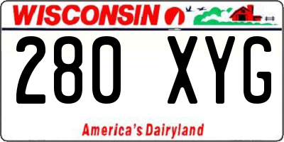 WI license plate 280XYG