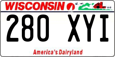 WI license plate 280XYI