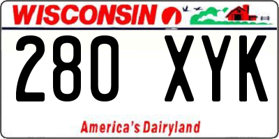 WI license plate 280XYK