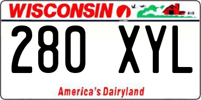 WI license plate 280XYL