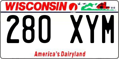 WI license plate 280XYM