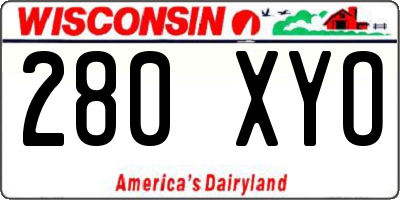 WI license plate 280XYO