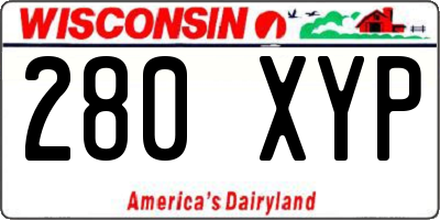 WI license plate 280XYP