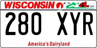 WI license plate 280XYR