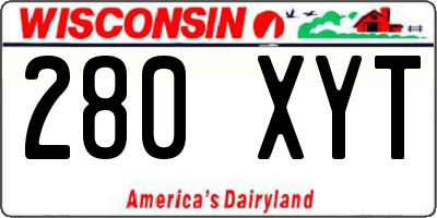 WI license plate 280XYT