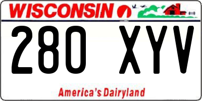 WI license plate 280XYV