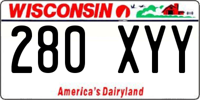 WI license plate 280XYY