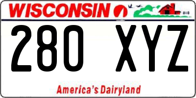 WI license plate 280XYZ