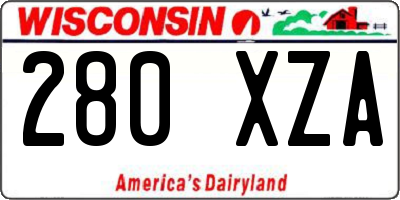 WI license plate 280XZA