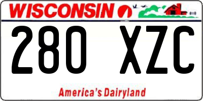 WI license plate 280XZC