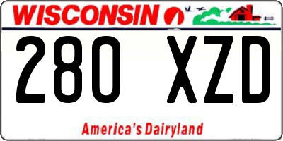 WI license plate 280XZD