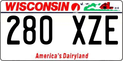 WI license plate 280XZE