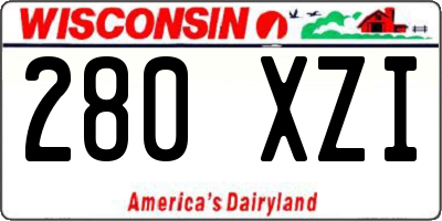 WI license plate 280XZI