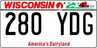 WI license plate 280YDG