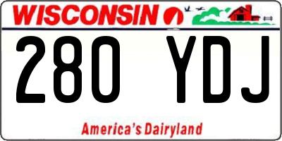 WI license plate 280YDJ