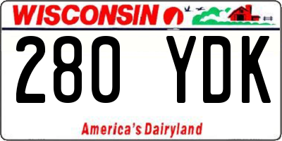 WI license plate 280YDK