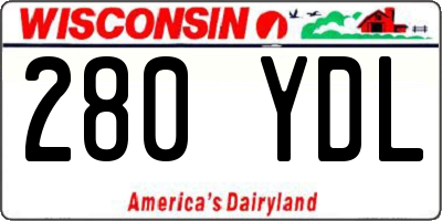 WI license plate 280YDL