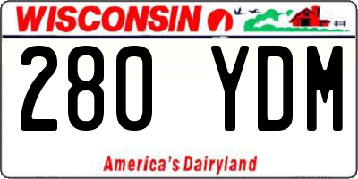 WI license plate 280YDM