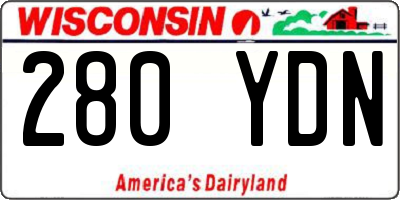WI license plate 280YDN
