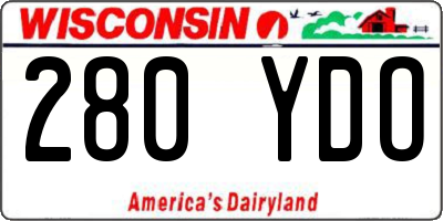 WI license plate 280YDO