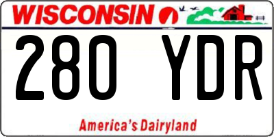 WI license plate 280YDR
