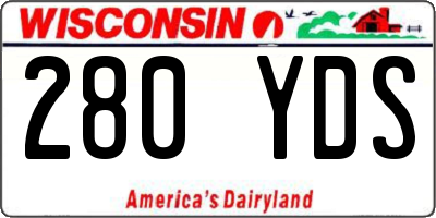WI license plate 280YDS