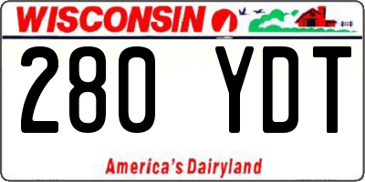 WI license plate 280YDT