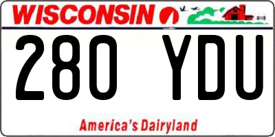 WI license plate 280YDU