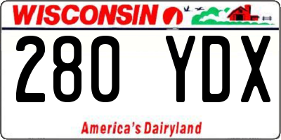 WI license plate 280YDX