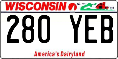WI license plate 280YEB
