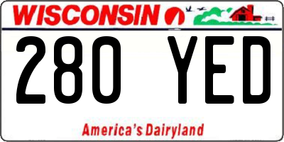 WI license plate 280YED