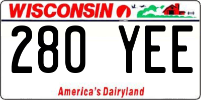 WI license plate 280YEE