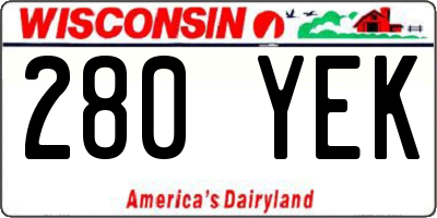WI license plate 280YEK