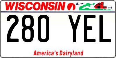 WI license plate 280YEL